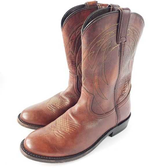 Frye Brown Leather Mid-calf Boots Youth 4 - Picture 2 of 7